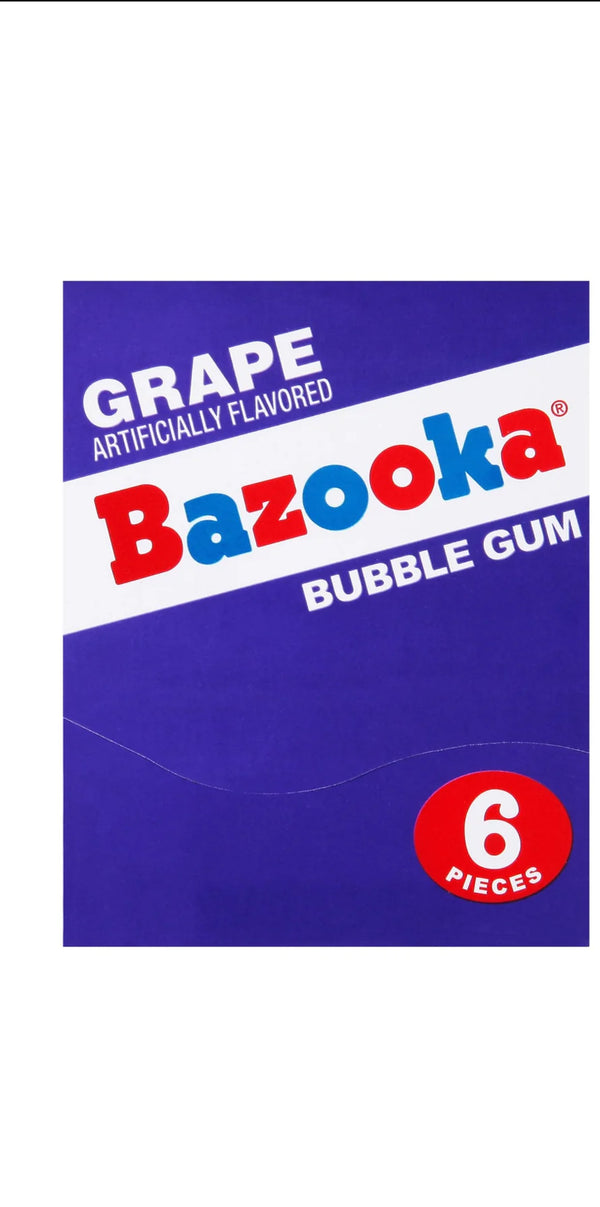 Bazooka Grape Bubble gum (6 pieces)