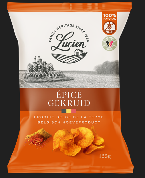 Lucien Spicy Chips (Épicé Gekruid) 125g