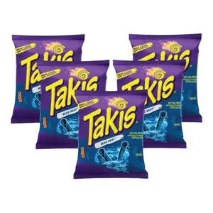 Takis Blue Heat Hot Chilli Pepper Tortilla Chips Snack 92.3g (Pack Of 5)