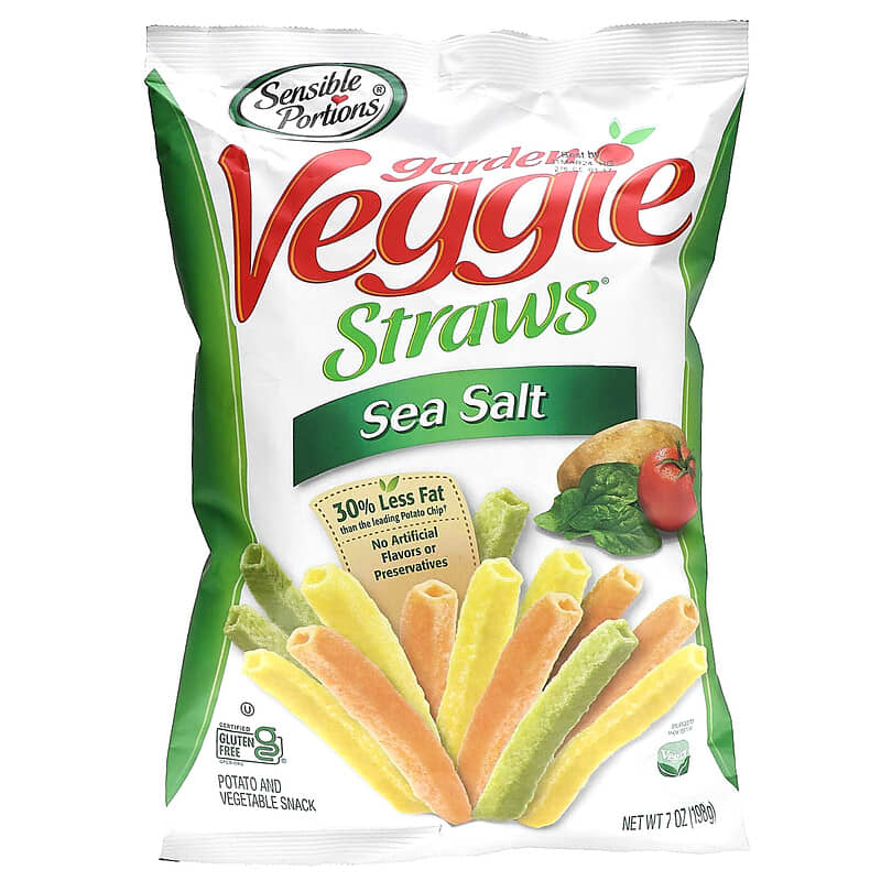 Sensible Portions Veggie Straws Sea Salt Potato and Vegetable Snacks 198g (Best Before Date 28/08/2024)