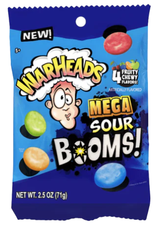 Warheads Bags Bundle Extreme sour 85g | Wedgies 99g | Mega sour booms 71g | Assorted sour 56g