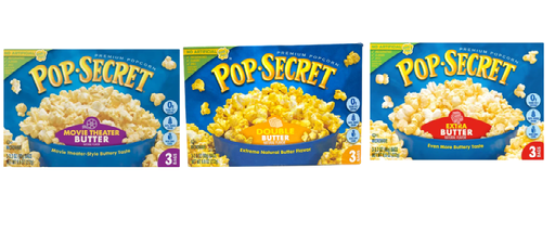 Pop Secret Bundle Movie Theatre Butter 272g | Double Butter 272g | Extra Butter 272g