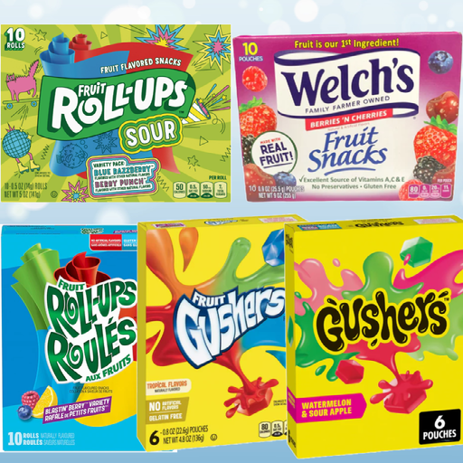 Variety Packs of Roll-ups, Gushers & Welch's Snacks