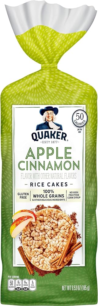 Quaker Rice Cake Apple Cinnamon 184g (Best Before Date 30/09/2024)