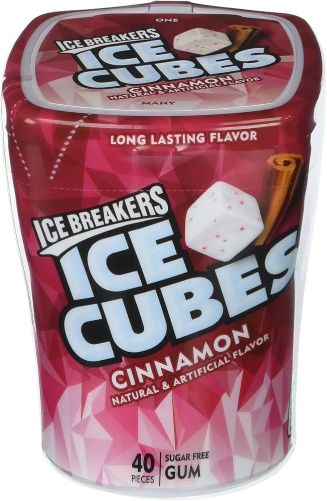 Ice Breakers Ice Cubes Cinnamon Sugar Free Gum 40 Pcs