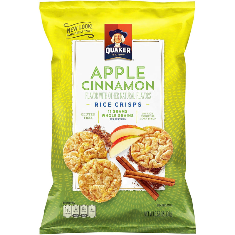 Quaker Rice Crisps Apple Cinnamon 100g (Best Before Date 07/09/2024)