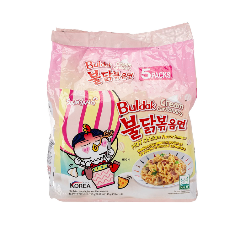 Samyang Buldak Cream Carbonara Hot Chicken Flavor Ramen ( Pack of 5 )