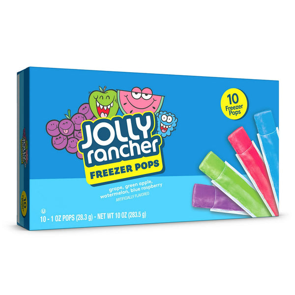 Jolly Rancher Freezer Pops, Watermelon, Green Apple, Grape, Blue Raspberry 10ct