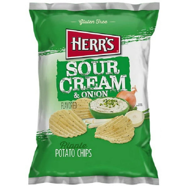 Herr's Sour Cream & Onion Flavoured Potato Chips 28g