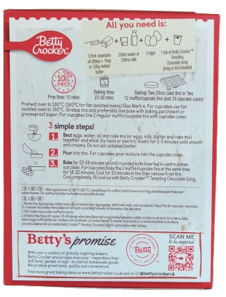 Betty Crocker (EU) Tempting Chocolate Cake Mix 425g