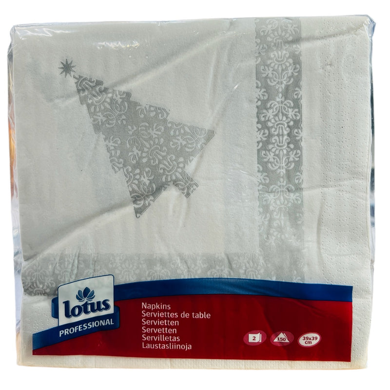 Lotus Professional Christmas Napkins 2 Ply 150ct 39 x 39cm