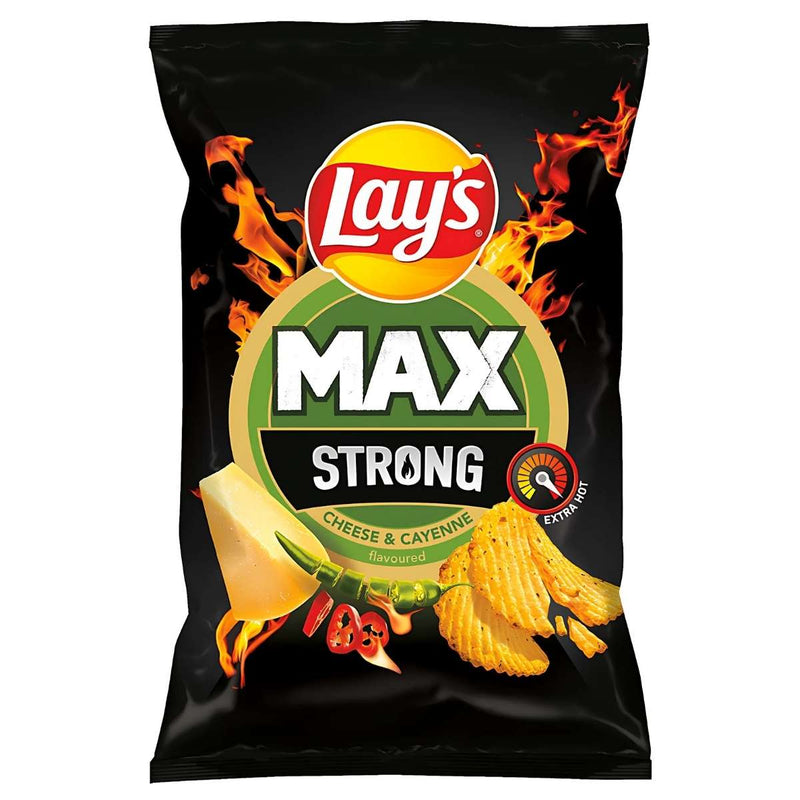 Lay's Max Strong Cheese & Cayenne Extra Hot Potato Chips 120g