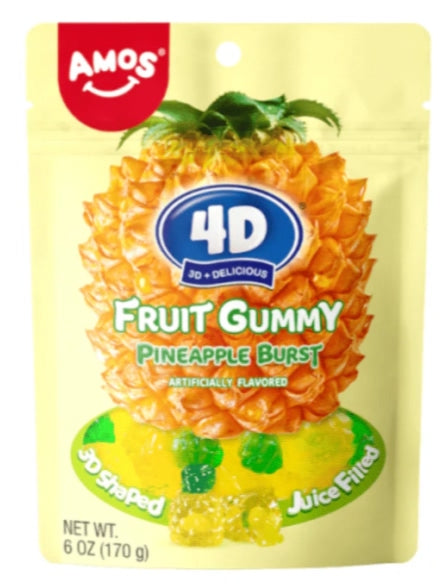 Amos 4D Fruit Gummy Pineapple Burst - 170g