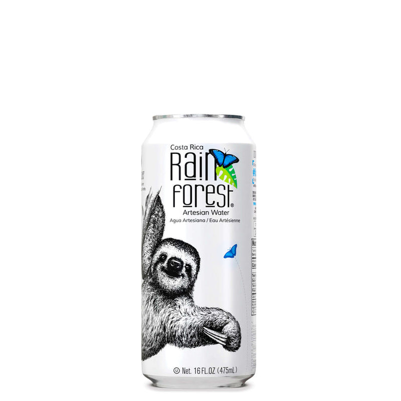 RainForest Premium & Natural Artesian Spring Water from Costa Rica, Aluminium Cans 475mL (Pack of 12)