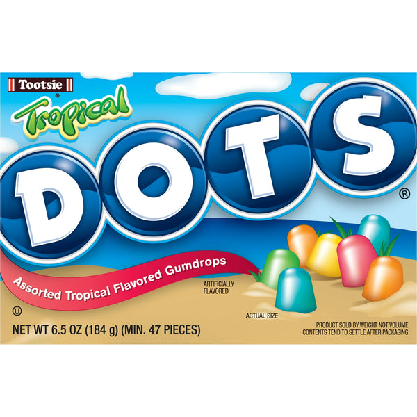 Tootsie Dots Assorted Tropical Flavoured Gummy Candy 184g