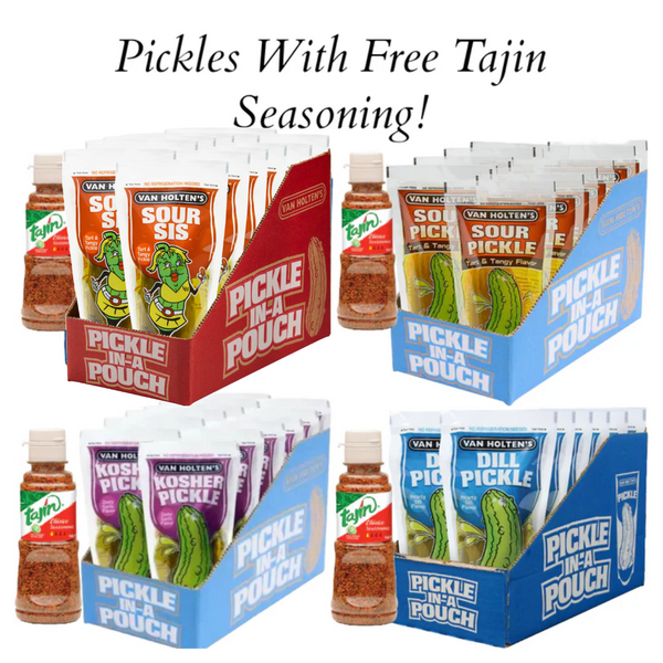 Van Holten's Jumbo Pickle-In-A-Pouch Pickles x 12 | Plus FREE Tajin Seasoning