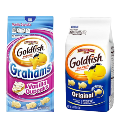 Pepperidge Farm Goldfish Baked Snack Crackers, Variety Pack with Vanilla Cupcake and Original Flavours | 2 Pack