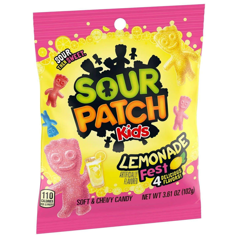 Sour Patch Kids Lemonade Soft & Chewy Candy Peg Bag 102g