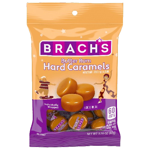 Brach's Butter Rum Hard Caramels Candy 92g