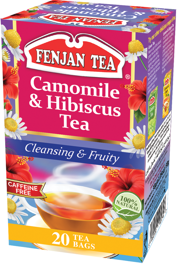 Fenjan Camomile & Hibiscus Tea, Cleansing & Fruity, 20 Tea Bags