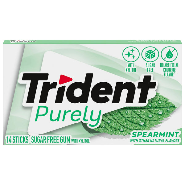 Trident Purley Spearmint Sugar Free Gum 14 sticks