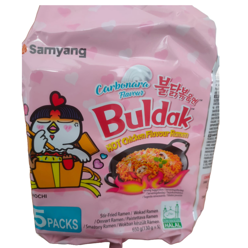 Samyang Carbonara Flavour Buldak Hot Chicken Flavor Ramen( 5 pack)