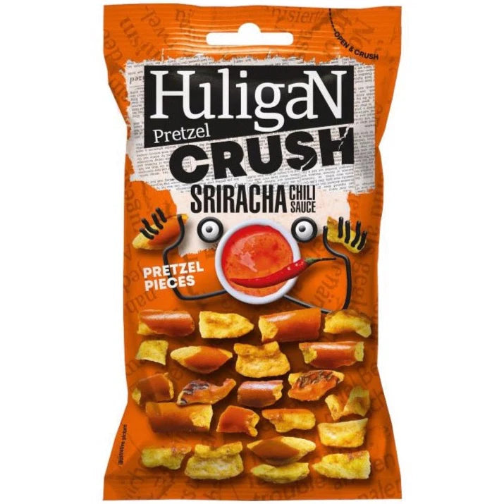 Huligan Crush Siracha Chili Sauce Pretzel Pieces 65g (Best Before Date 14/11/2024)