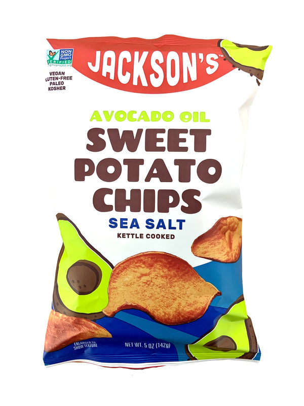 Jackson's Avocado Oil Sea Salt Sweet Potato Chips 142g (Best Before Date 21/11/2024)