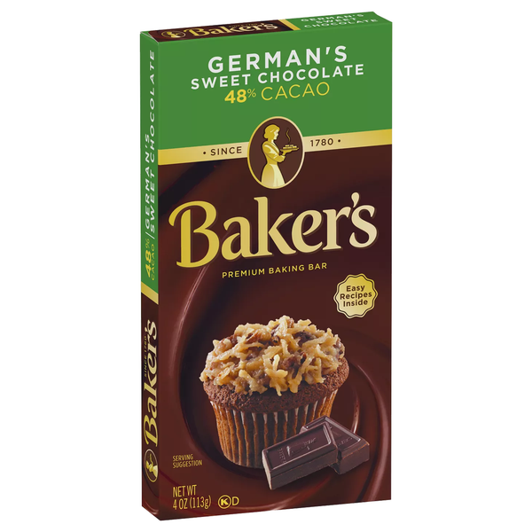 Baker's Premium Baking German's Sweet Chocolate 48% Cacao Bar 113g sold by American Grocer in the UK