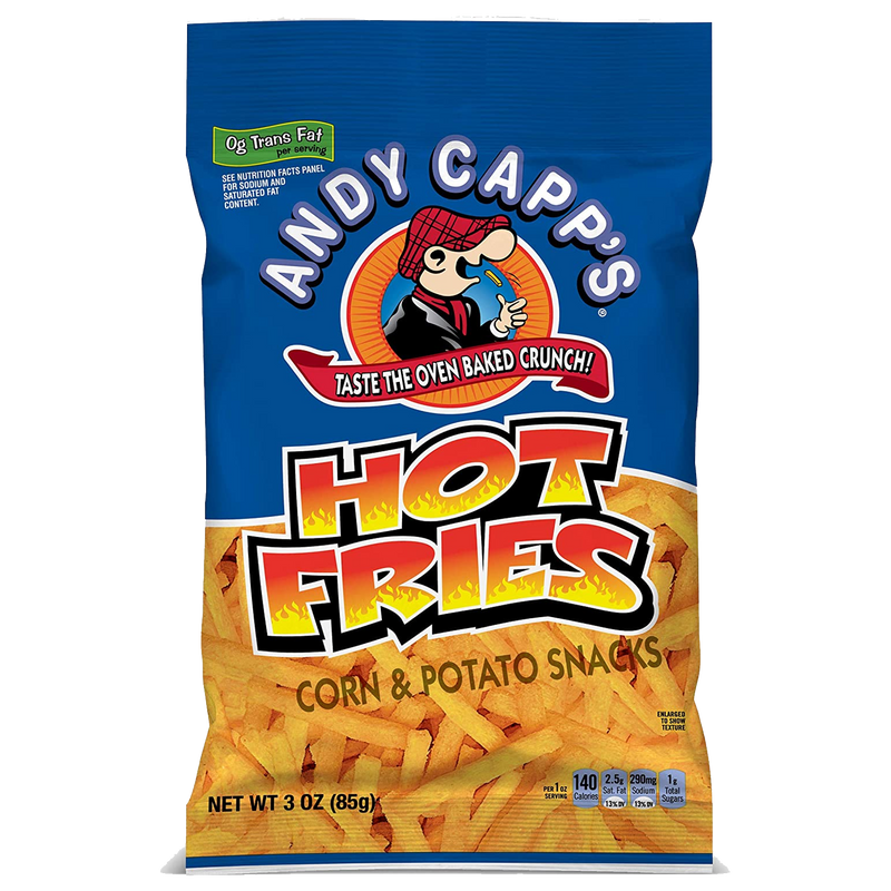 Andy Capp's Hot Fries Corn & Potato Snacks 85g sold by American Grocer in the UK