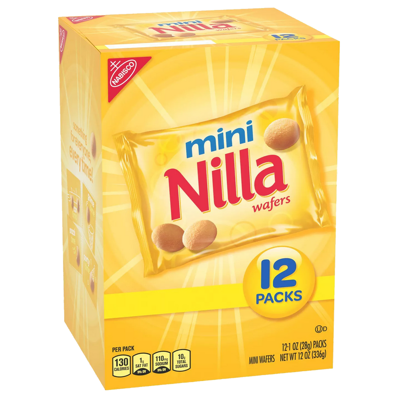 Nabisco Mini Nilla Wafers 336g-(12 x 28g) (Best Before Date 19/11/2024)