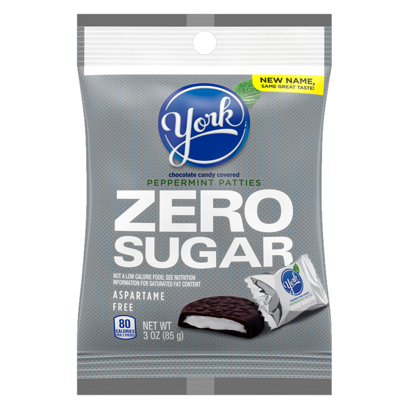 York Zero Sugar Dark Chocolate Covered Peppermint Patties 85g